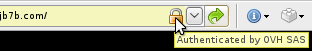 SSL displays the certification authority in its description box